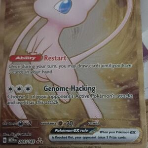 Mew Pokémon Card with Gold Accents